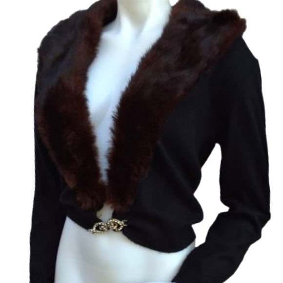 Vintage Cashmere & Fox Cardigan S-L - Picture 1 of 16